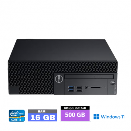 Dell Optiplex 3070 SFF Core i3-9100 3.60 GHz- RAM 16 Go - SSD 500 GO - WINDOWS 11- N°02042603 - GRADE B