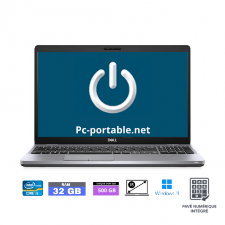 DELL PRECISION 3550 Core i5-10310U RAM 32 GO - SSD 500 GO - WINDOWS 11- N°2304266 - GRADE B