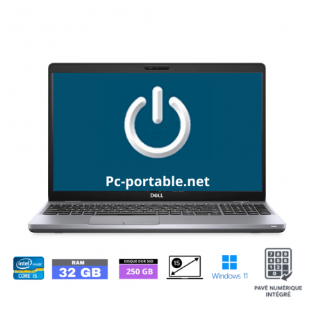 DELL PRECISION 3550 Core i5-10310U RAM 32 GO - SSD 250 GO - WINDOWS 11- N°2304267 - GRADE B