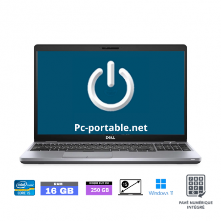 DELL PRECISION 3550 Core i5-10310U RAM 16 GO - SSD 250 GO - WINDOWS 11- N°2304268 - GRADE B