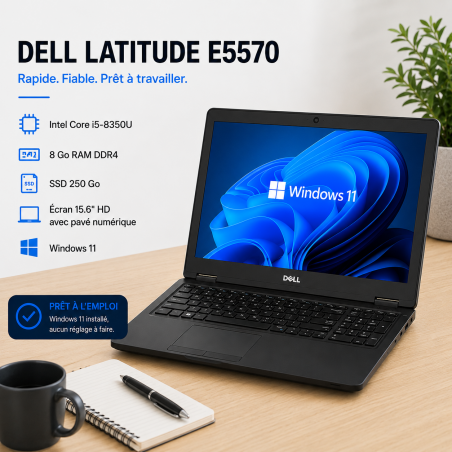 DELL LATITUDE E5570 Windows 11 - SSD 250 GO - Core I5 - Ram 8 Go  - N°110502 - GRADE B