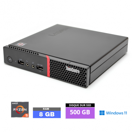 LENOVO M715Q TINY RYZEN 5 - Ram 8 go - SSD 500 GO WINDOWS 11- 20260705002- GRADE B