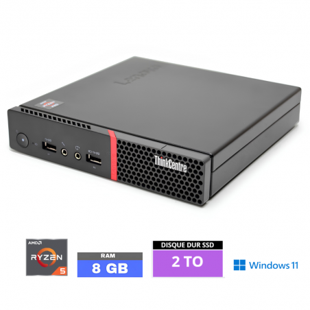 LENOVO M715Q TINY RYZEN 5 - Ram 8 go - SSD 2 TO WINDOWS 11- 20260705004- GRADE B