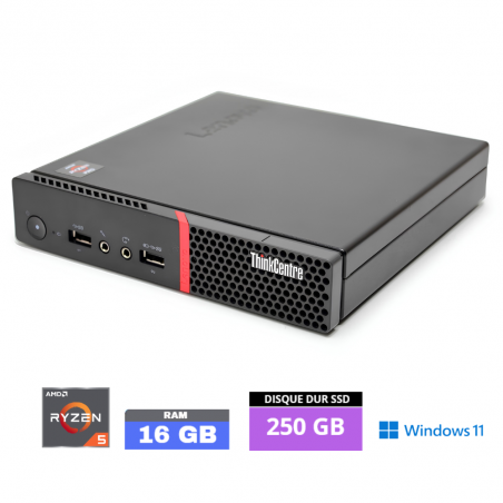 LENOVO M715Q TINY RYZEN 5 - Ram 16 go - SSD 250 GO WINDOWS 11- 20260705005- GRADE B