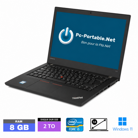 LENOVO T470 - 8 Go RAM - 2 TO SSD - Windows 11 - N°300903 - GRADE B