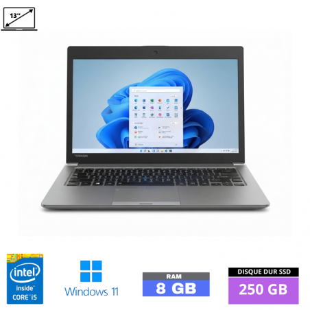 TOSHIBA portégé Z30-CI5 RAM 8Go - SSD 250- WINDOWS 11- N°260710004- GRADE B