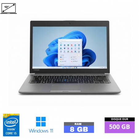 TOSHIBA portégé Z30-CI5 RAM 8Go - SSD 500- WINDOWS 11- N°260710005- GRADE B