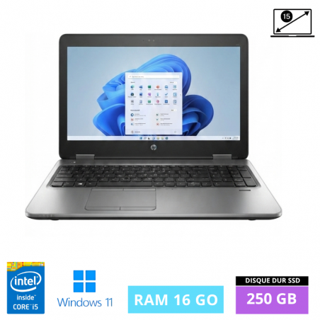 HP 650 G2 RAM 16Go - SSD 250 GO- WINDOWS 11- N°260715012- GRADE B