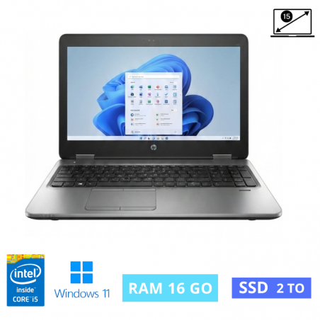 HP 650 G2 RAM 16Go - SSD 2To- WINDOWS 11- N°260715015- GRADE B