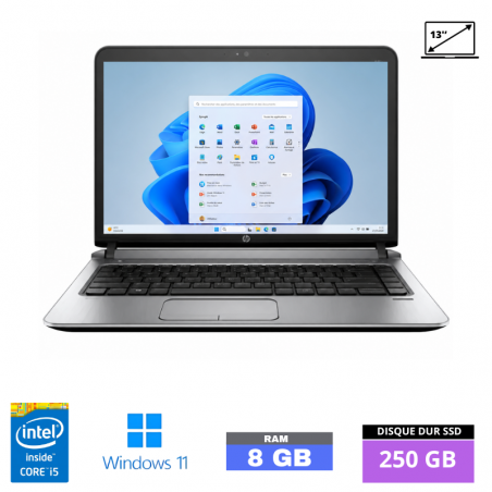 HP Probook 430 G3 Core i5 - SSD 250 GO - 8Go RAM  sous Windows 11  - N°260722001 - GRADE B