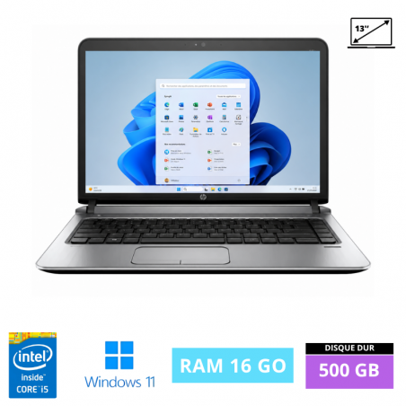 HP Probook 430 G3 Core i5 - SSD 500GO - 16Go RAM  sous Windows 11  - N°260722006 - GRADE B