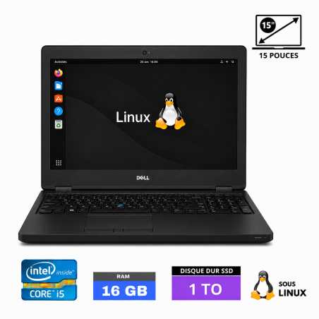 DELL LATITUDE 3580 I5-7200 - SOUS LINUX -  SSD 1TO - Ram 16 Go - Grade B - N°260728007