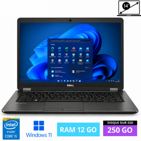 DELL E7450 I5 - RAM 12  Go - SSD 250 Go - WINDOWS 11- N°0220926097 - GRADE B