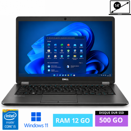 DELL E7450 I5 - RAM 12  Go - SSD 500 Go - WINDOWS 11- N°0220926098 - GRADE B