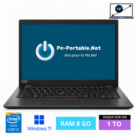 LENOVO THINKPAD L14 Génération 1 – Intel Core i5-10310U – RAM 8 Go – SSD 1 To – Windows 11- N°07100262