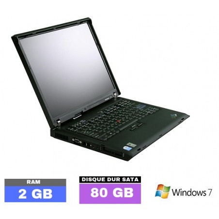 LENOVO R60 sous Windows 7 PRO - Ram 2 Go- N°021903 - GRADE B