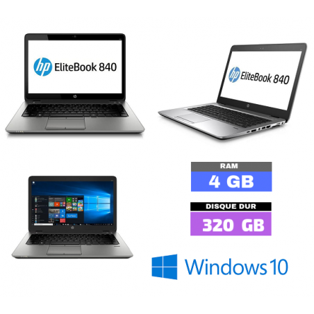 Lot de 3 HP Elitebook 840 G1 Core i5 - 4Go RAM  sous Windows 10  - N°091402