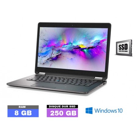 DELL E7470 - Windows 10 - SSD 250 GB - GRADE C - Core I5 6ème génération - Ram 8 Go - N°112501