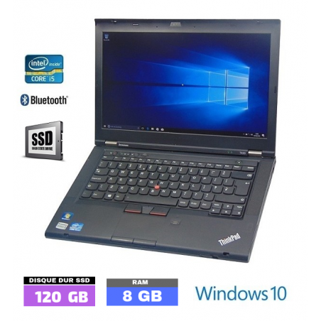 LENOVO T410 sous Windows 10 - SSD - Core I5 - Ram 8 Go- N°030710 - GRADE B