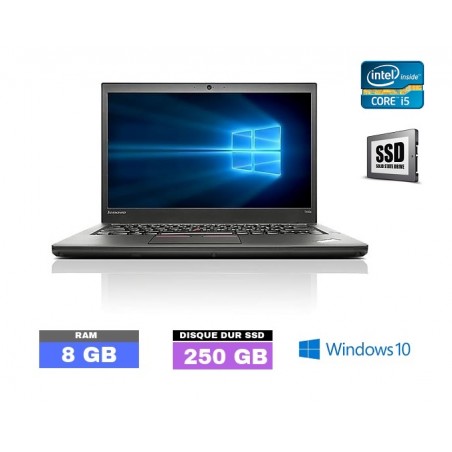 LENOVO T450 Core I5 - Windows 10 - SSD 250 Go - Ram 8Go - N°040530 - GRADE B
