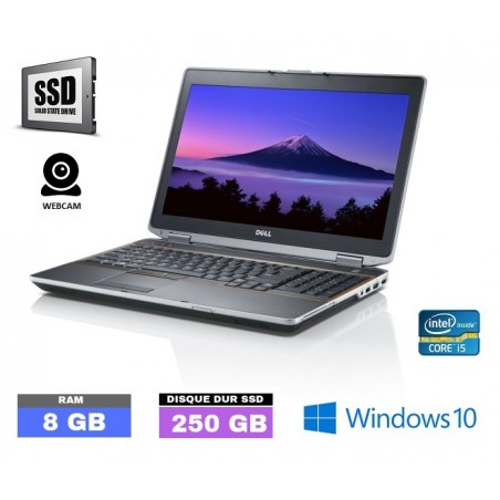 DELL LATITUDE E6520 Core I5 - Windows 10 - SSD - Ram 8 Go - N°042860