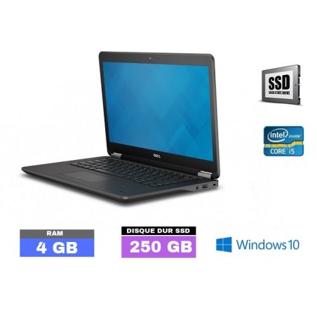DELL E7450 - Windows 10 - SSD- Core I5 - Ram 4 Go - GRADE C-   N°062501
