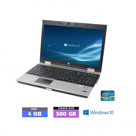 HP ELITEBOOK 8540P - Sous Windows 10 - CORE I5 - 8Go RAM N°020704 - GRADE B