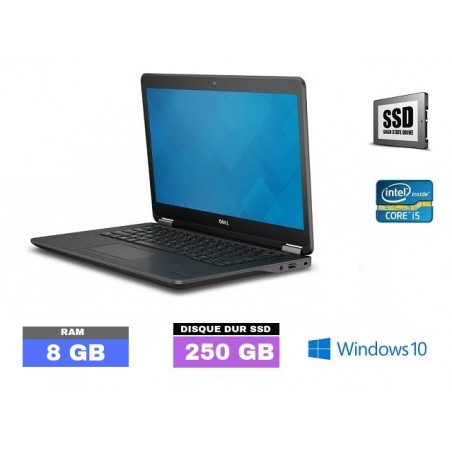 DELL E7450 - Windows 10 - SSD 250 GO - WEBCAM - Core I5 - Ram 8 Go - N°072110