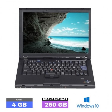 Lenovo Thinkpad T61 sous Windows 10 - Ram 4 Go- N°040306 - GRADE B