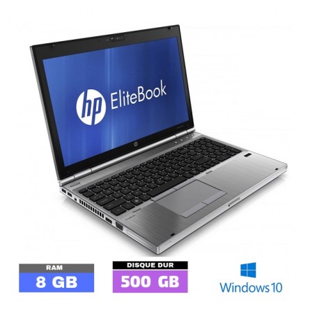 HP ELITEBOOK 8570P sous Windows 10 - Core i5 - 8Go RAM - 500 GO - N°082601