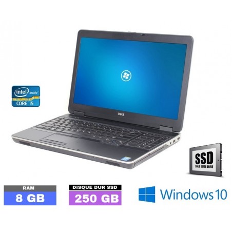 DELL LATITUDE E6540 Core I5 -GRADE D - SSD - Windows 10 - Ram 8 Go  - N°091710