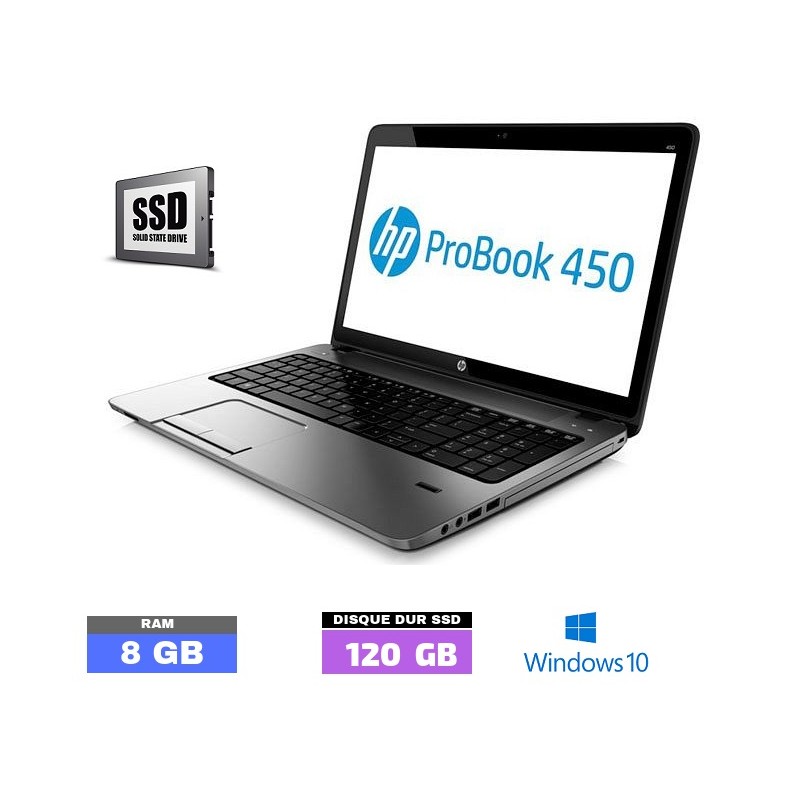 HP Probook 450 G1 Core i5 - SSD - 8Go RAM sous Windows 10 - N