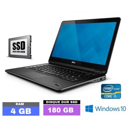 DELL E7440 Core I5 - GRADE D - Windows 10 - SSD 180go - Ram 4 Go- N°100501