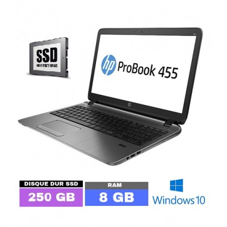 HP Probook 455 G2 - GRADE D - SSD 250 Go - 8 Go RAM - Windows 10  - N°012003