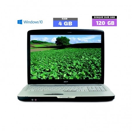 ACER ASPIRE 7720G - Windows 10 - RAM 4 Go - SSD 120 Go - N°012103 - GRADE B